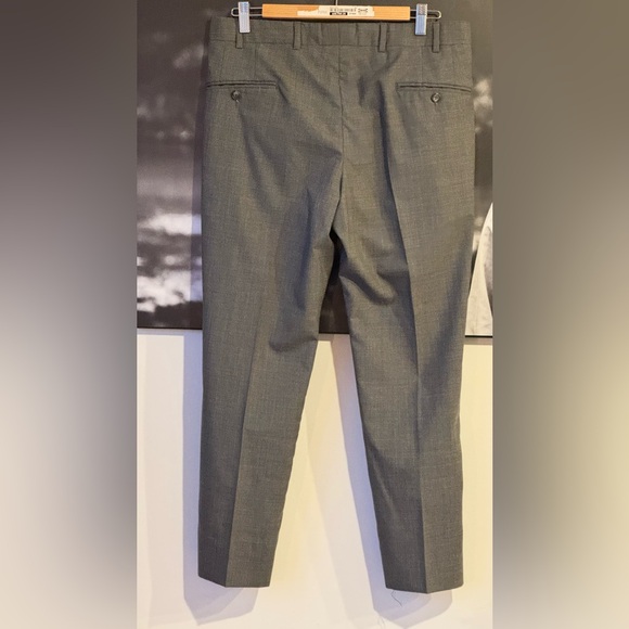 EPAULET Solid Gray Blend Mens Flat Front Luxury Pants Trousers - Picture 8 of 9